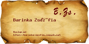 Barinka Zsófia névjegykártya