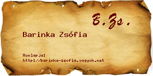 Barinka Zsófia névjegykártya