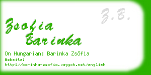 zsofia barinka business card