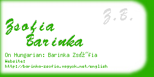 zsofia barinka business card